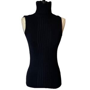 Anne Fontaine Black Sleeveless Turtleneck Sweater